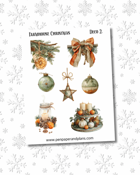 Farmhouse Christmas Deco Stickers