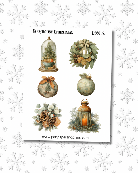 Farmhouse Christmas Deco Stickers