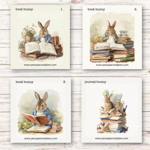 Book Bunny Stickers