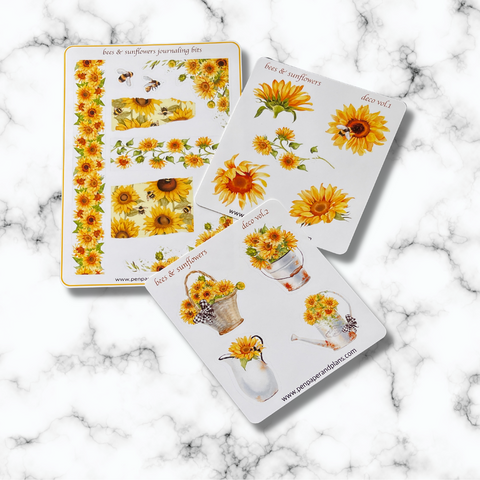 Bees & Sunflowers Collection Stickers