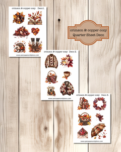 Crimson & Copper Cozy Deco Stickers