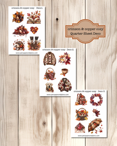 Crimson & Copper Cozy Deco Stickers