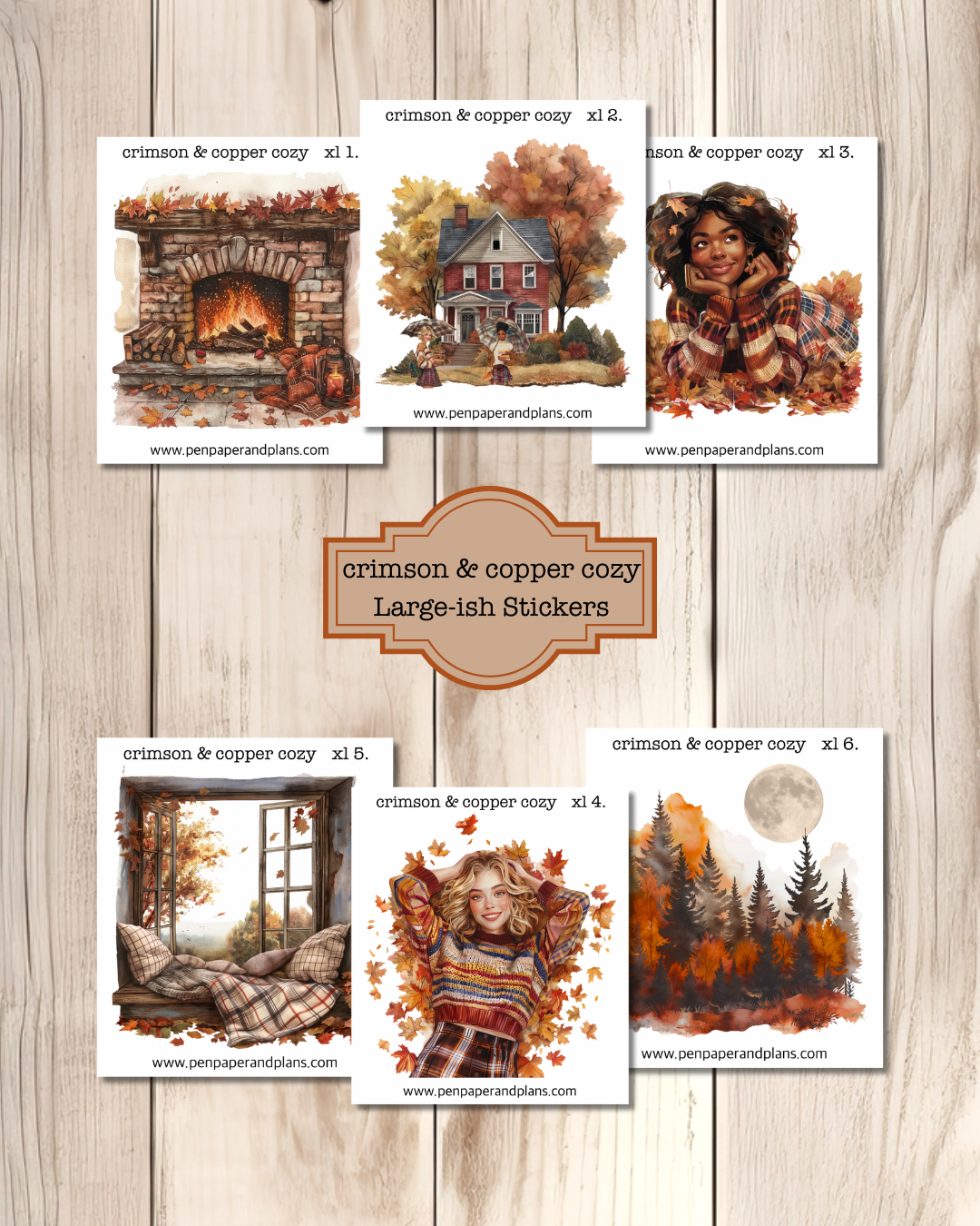 Crimson & Copper Cozy Large-ish Stickers