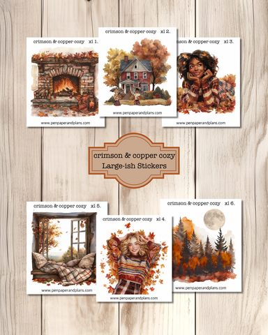 Crimson & Copper Cozy Large-ish Stickers
