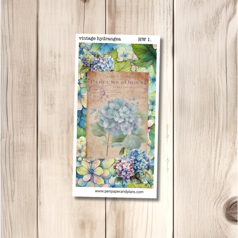 Vintage Hydrangea Hobo Weeks Sticker