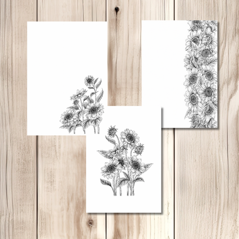 Line Drawn Sunflower Dashboards