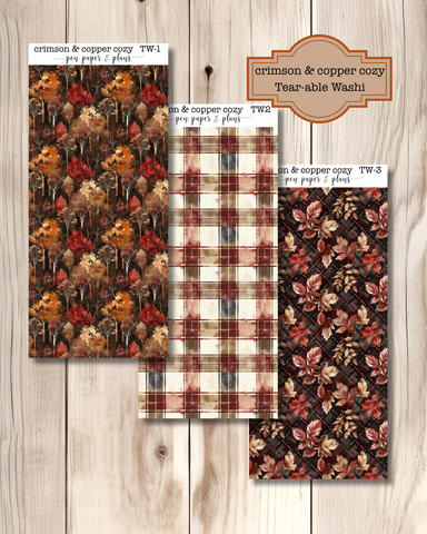 Crimson & Copper Tear-able Washi