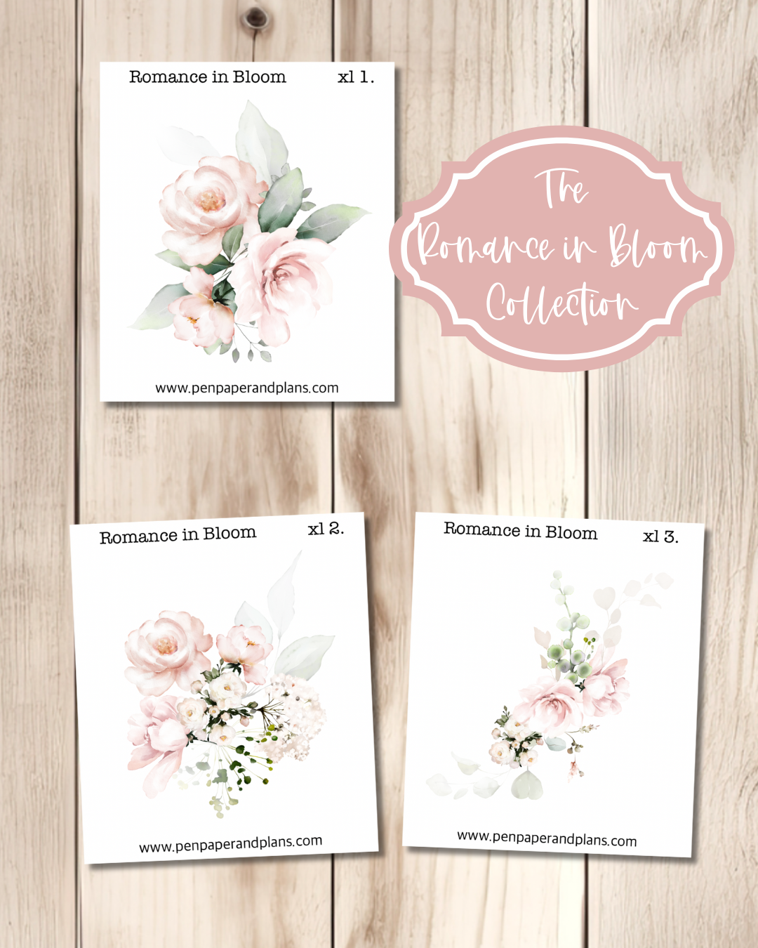 Romance in Bloom Large-ish Stickers