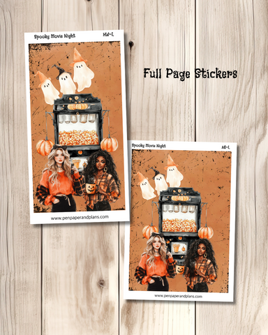 Spooky Movie Night Full Page Stickers