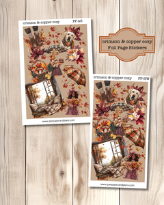 Crimson & Copper Cozy Full Page Sticker Sheets