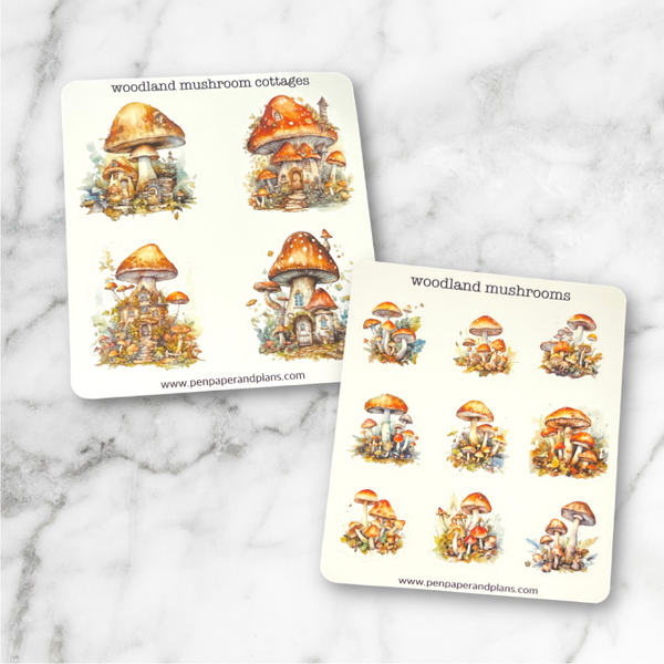 Woodland Mushroom Sticker Sheets
