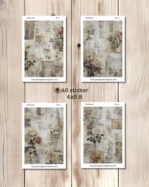 Delicate Full Page Stickers