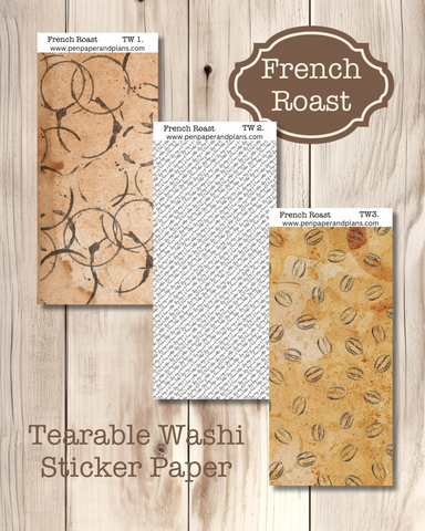 French Roast Washi Sticker Sheet