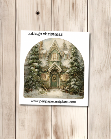 Cottage Christmas Large-ish Sticker