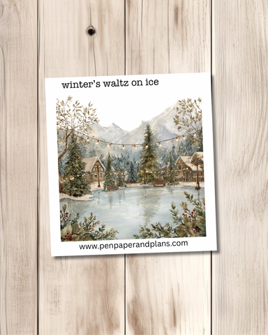 Winter Waltz on Ice Large-ish Stickers