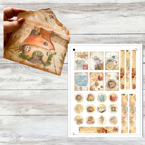 Autumn Mice Die Cut Stickers