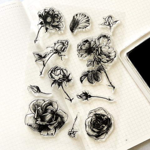 Blooming Roses Clear Stamps