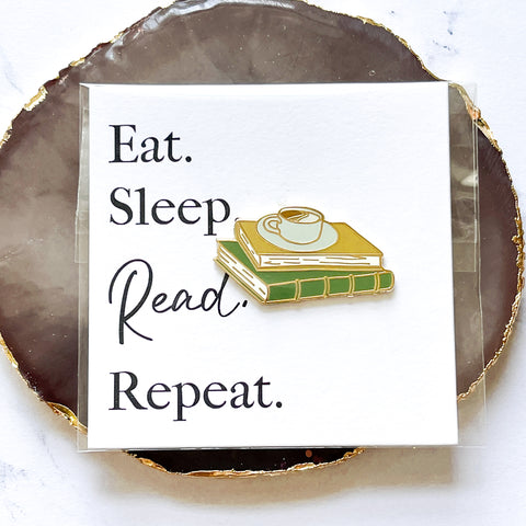 Books & Coffee Magnetic Planner Pin