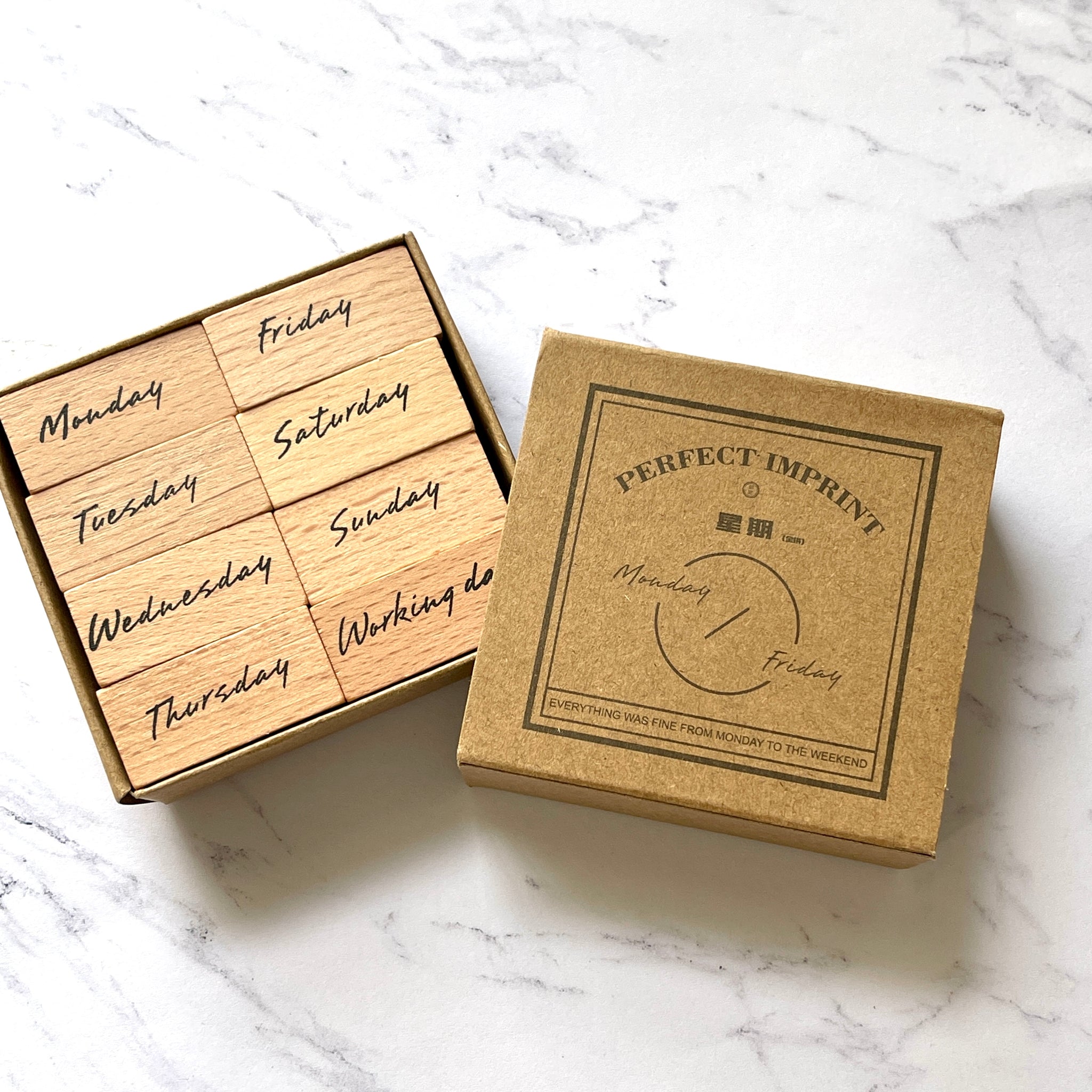 Days of the Week Wood Block Stamps Version 1