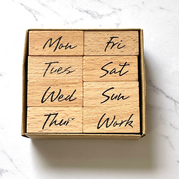 Days of the Week Wood Block Stamps Version 2