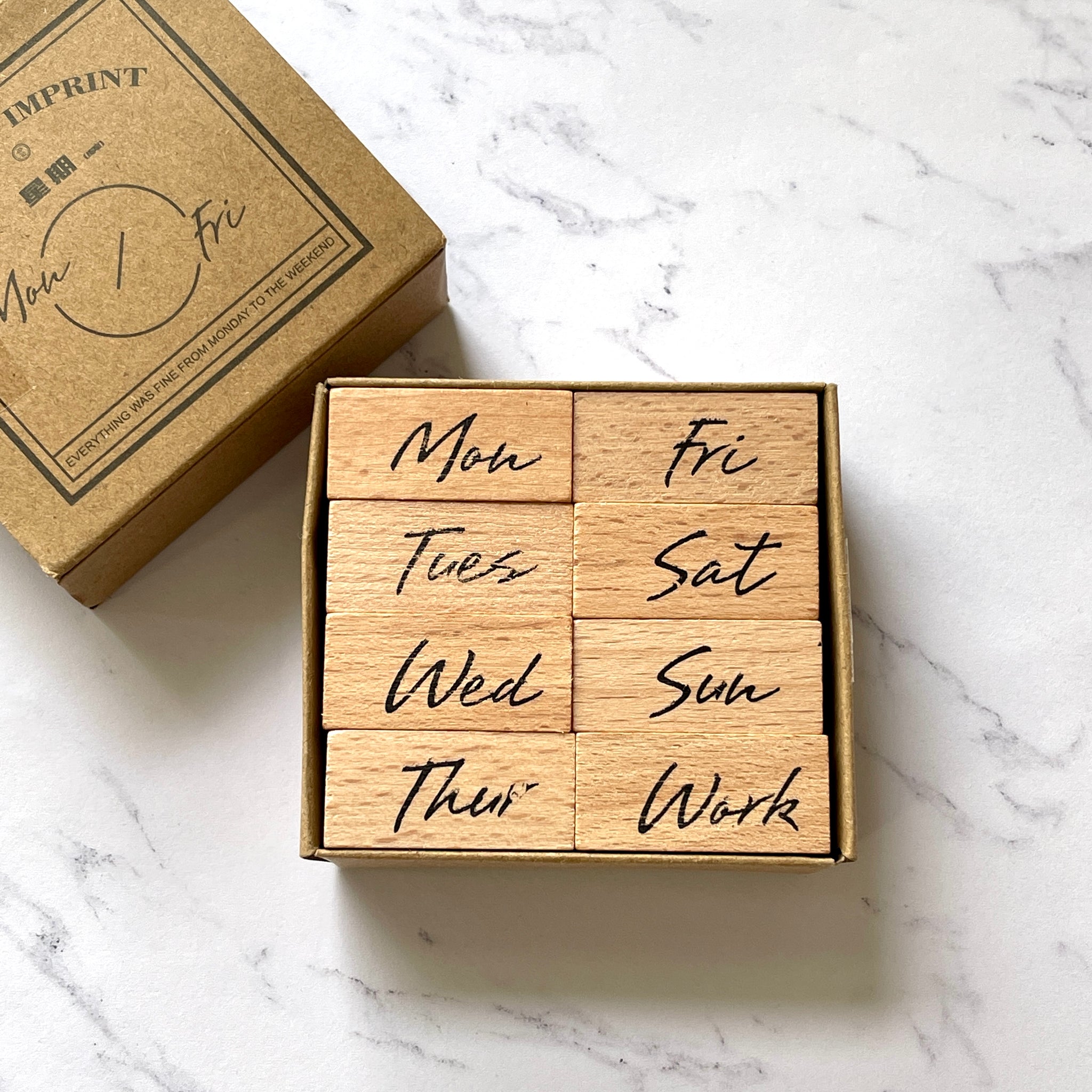 Days of the Week Wood Block Stamps Version 2