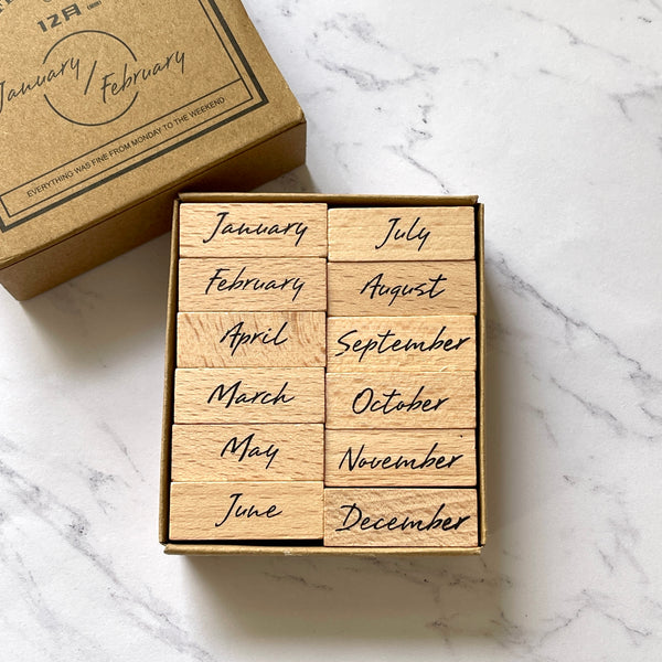 Months Wooden Block Stamps