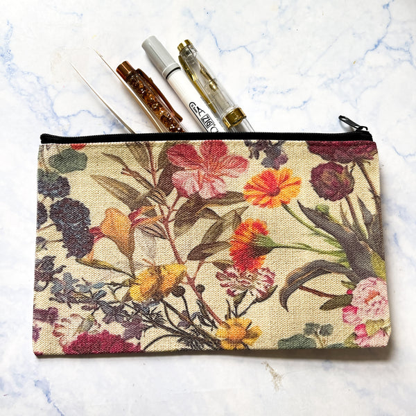 Vintage Floral Stationery Pouch