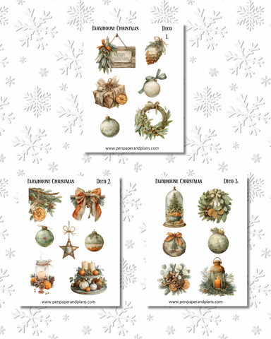 Farmhouse Christmas Deco Stickers