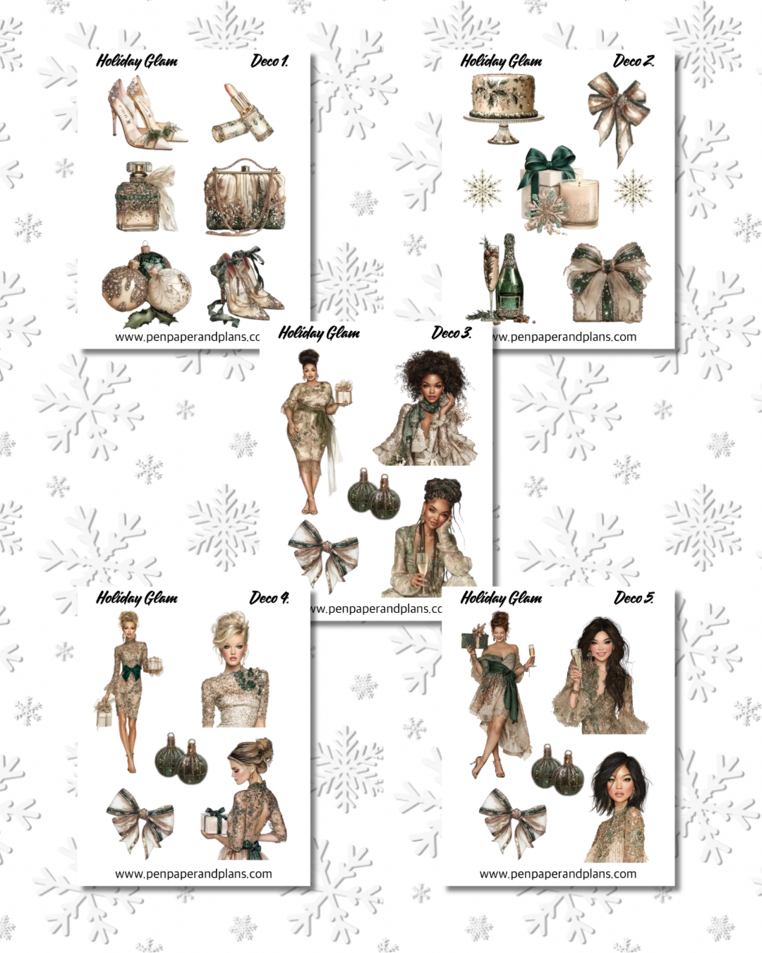 Holiday Glam Deco Stickers