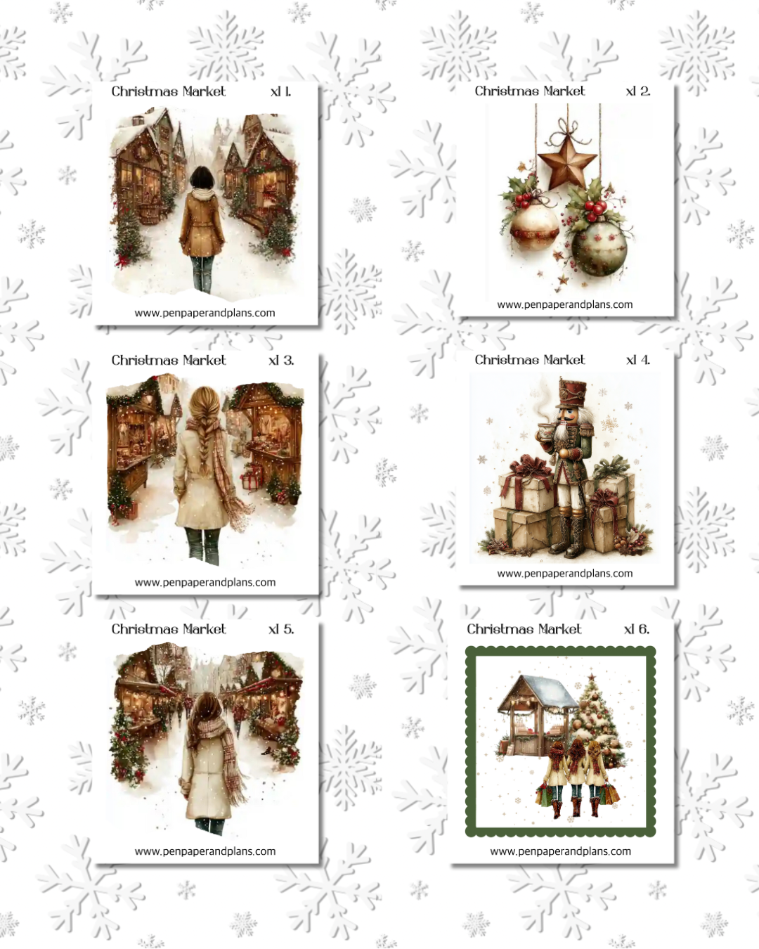 Christmas Market Large-ish Stickers