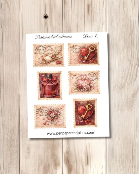 Postmarked Amour Decorative Stickers