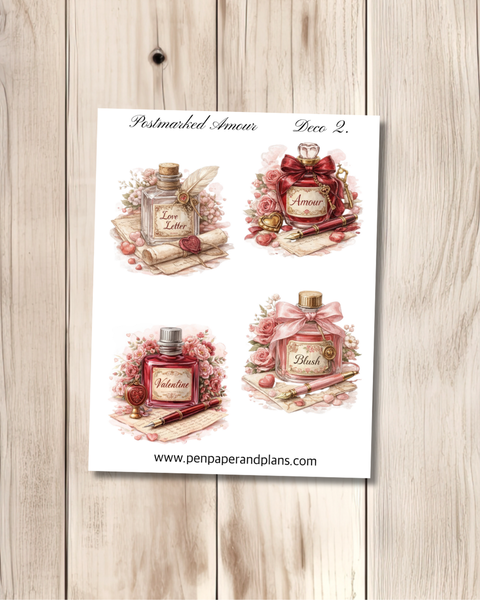Postmarked Amour Decorative Stickers