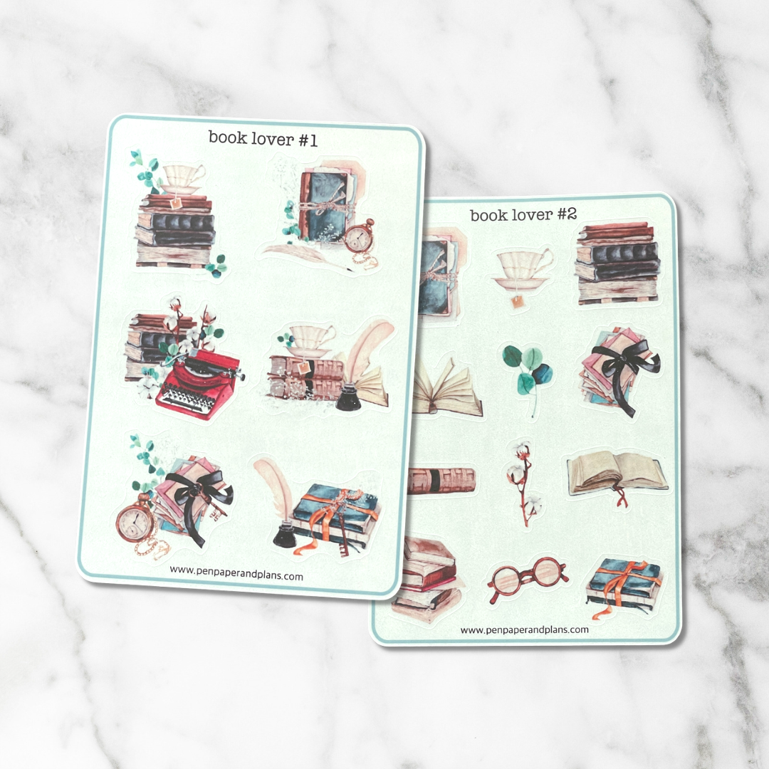 Book Lover Sticker Sheets