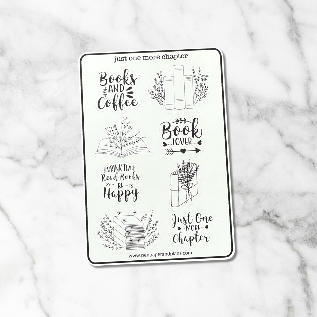 Just One More Chapter Sticker Sheet