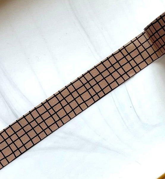 Straw Wavy Grid Washi