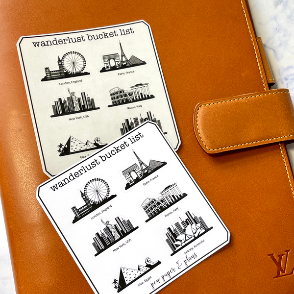 Wanderlust Bucket List Stickers