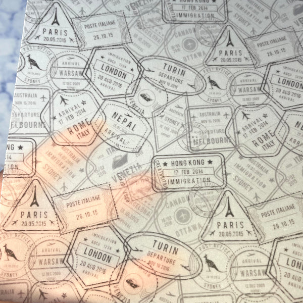 Travel Stamps Vellum Dashboard