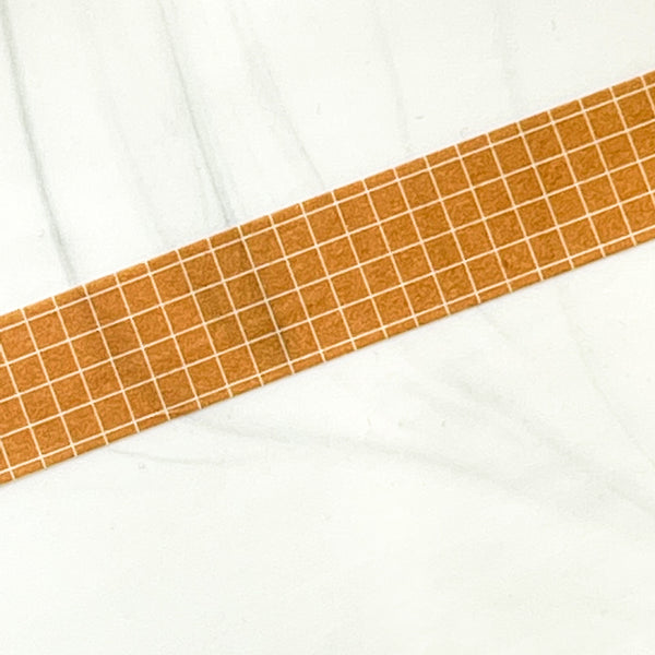 Brick Umber Grid Washi