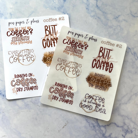 Coffee Quotes  #2 Sticker Sheet