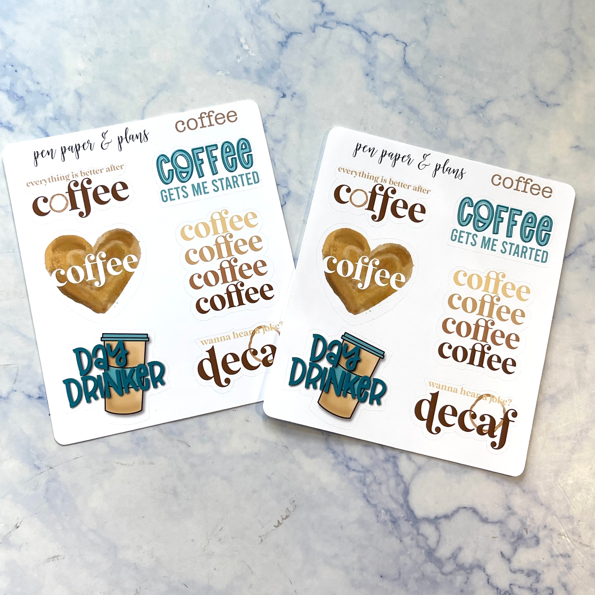 Coffee Quotes  Sticker Sheet