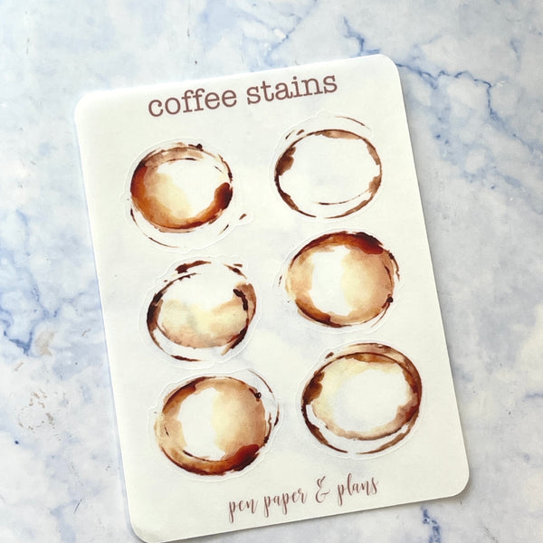 Coffee Stains Sticker Sheet
