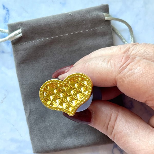 3-D Quilted Heart Sealing Wax Stamp
