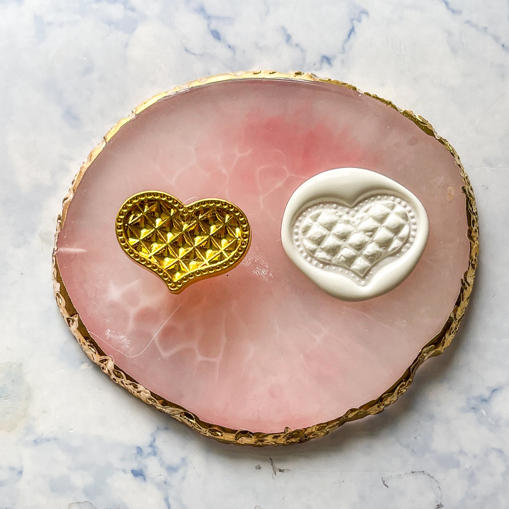 3-D Quilted Heart Sealing Wax Stamp