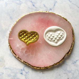 3-D Quilted Heart Sealing Wax Stamp