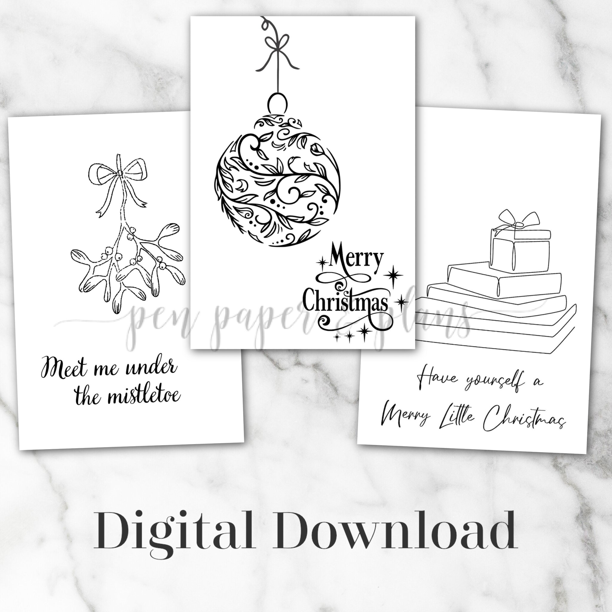 Christmas in Black Printables