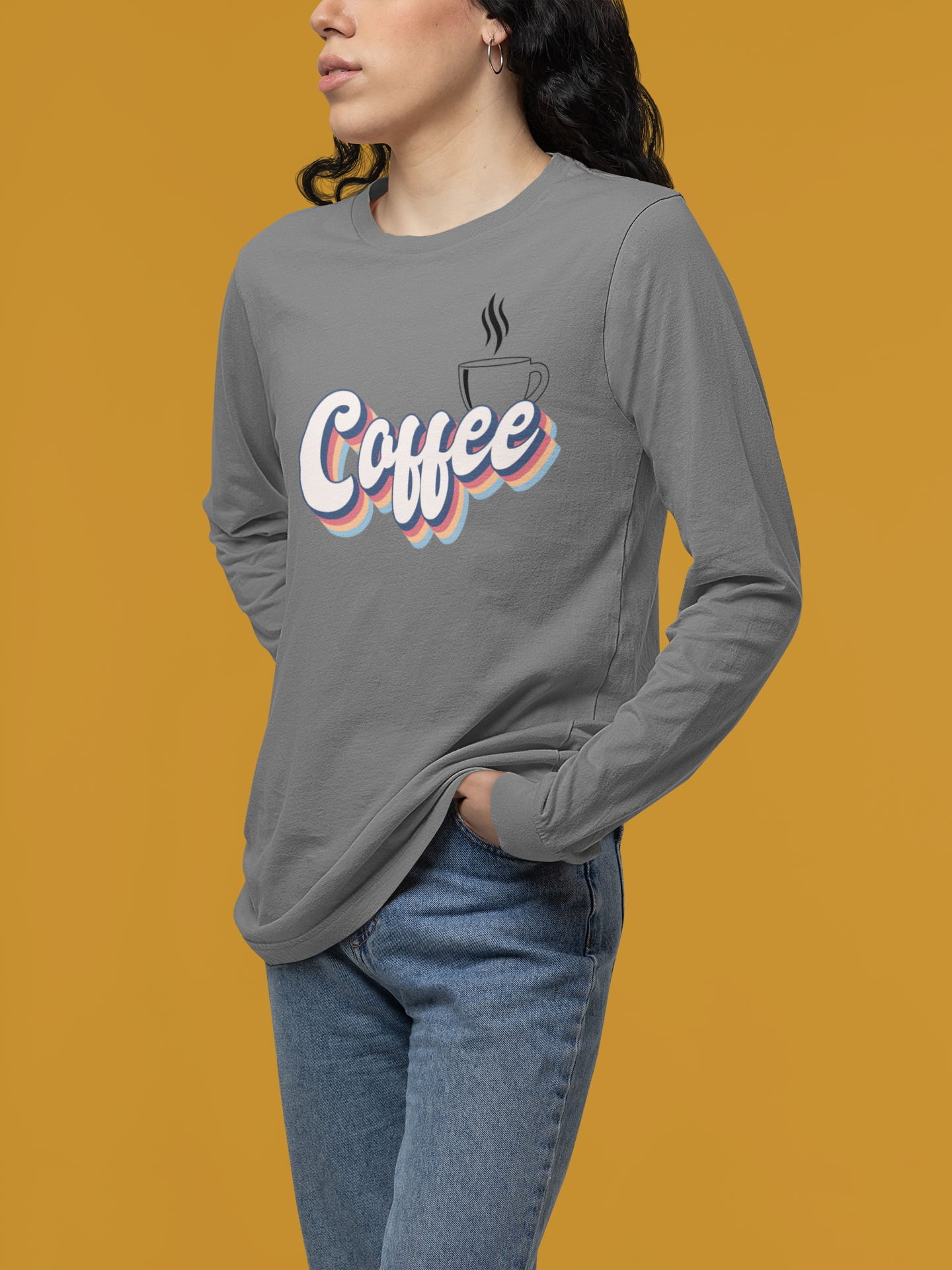 Retro Coffee Long Sleeve Tee