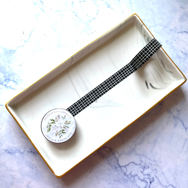 Black Wavy Grid Washi
