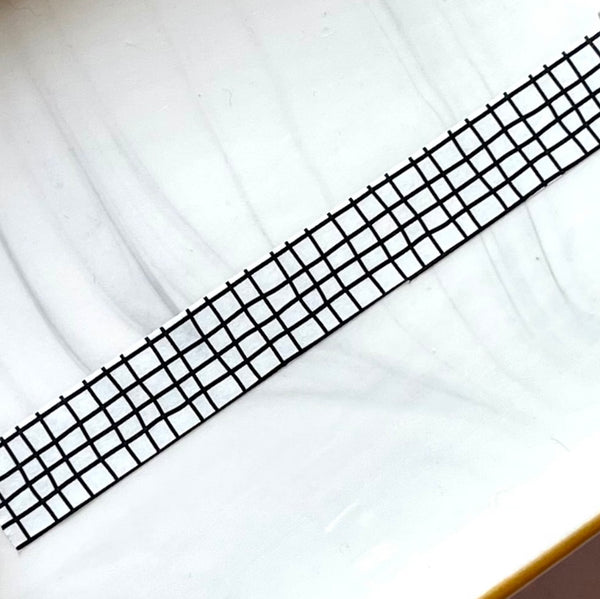 White Wavy Grid Washi